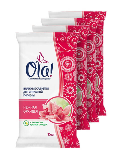 Салфетки влажные Ола для интим гигиены 15 шт Нежная орхидея - фото 2
